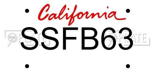 SSFB63 California License Plate