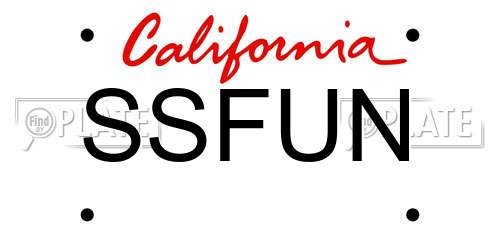 SSFUN California License Plate