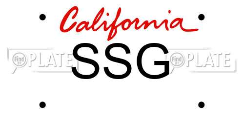 SSG California License Plate