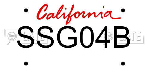 SSG04B California License Plate
