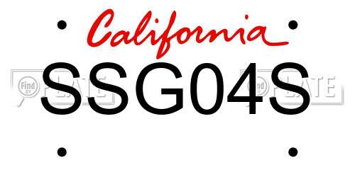 SSG04S California License Plate