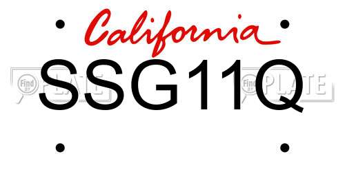 SSG11Q California License Plate