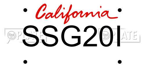SSG20I California License Plate