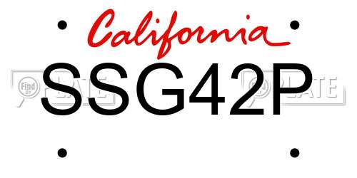 SSG42P California License Plate