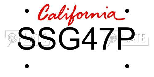 SSG47P California License Plate