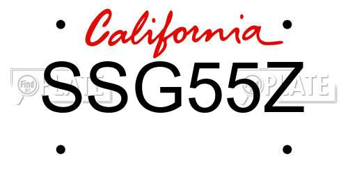 SSG55Z California License Plate