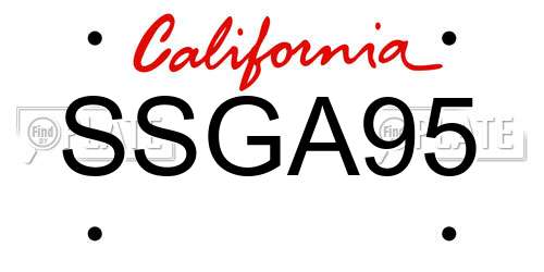 SSGA95 California License Plate