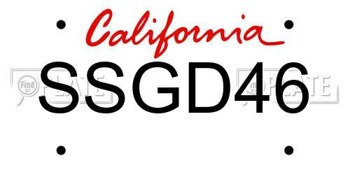 SSGD46 California License Plate