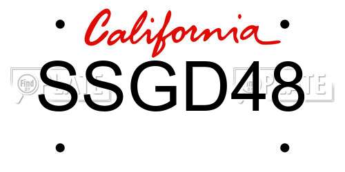 SSGD48 California License Plate
