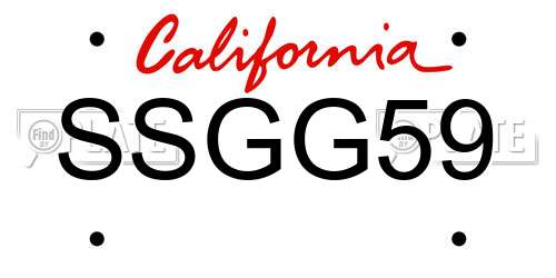 SSGG59 California License Plate