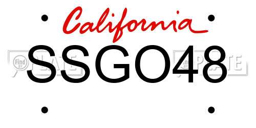 SSGO48 California License Plate