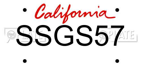 SSGS57 California License Plate