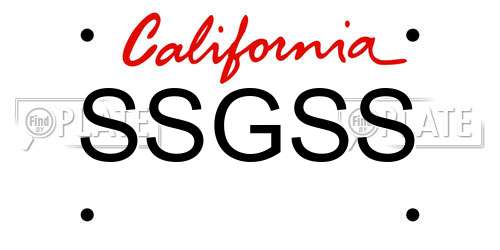 SSGSS California License Plate