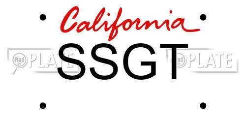 SSGT California License Plate