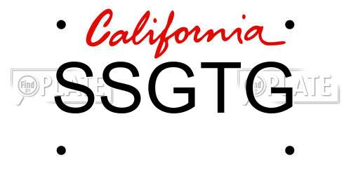 SSGTG California License Plate
