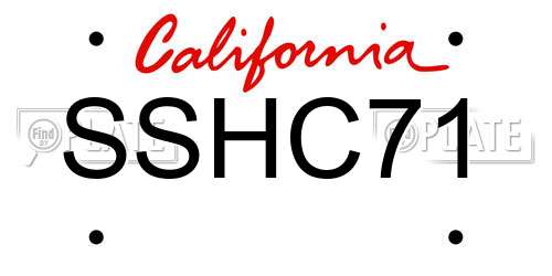 SSHC71 California License Plate
