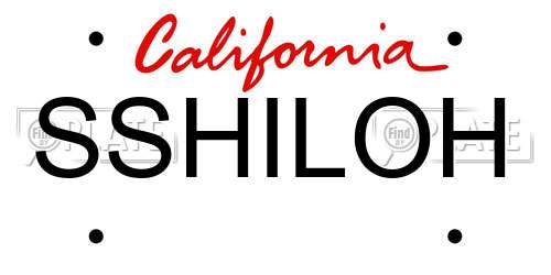 SSHILOH California License Plate