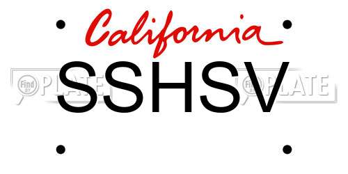 SSHSV California License Plate