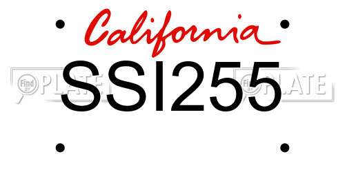 SSI255 California License Plate
