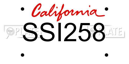 SSI258 California License Plate