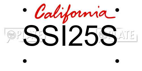 SSI25S California License Plate