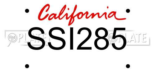 SSI285 California License Plate