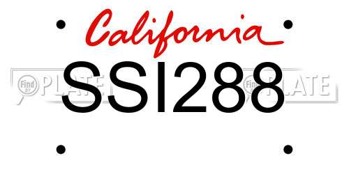 SSI288 California License Plate