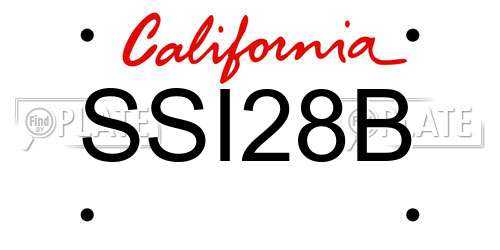 SSI28B California License Plate