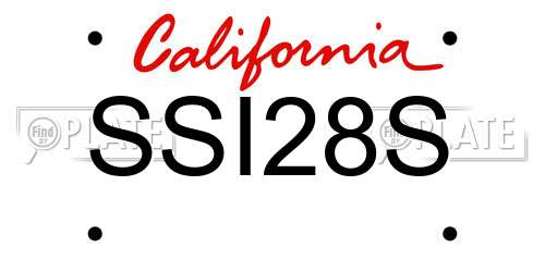 SSI28S California License Plate