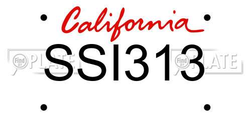 SSI313 California License Plate