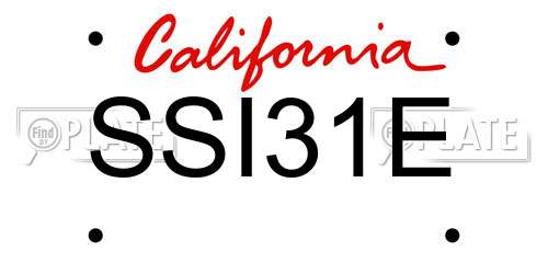 SSI31E California License Plate