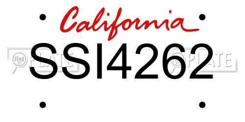 SSI4262 California License Plate