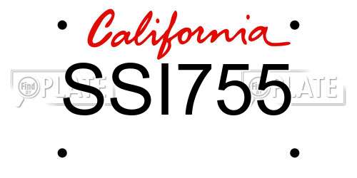 SSI755 California License Plate