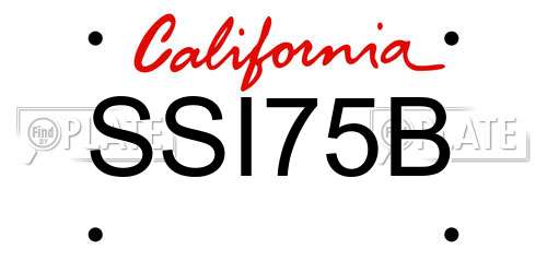SSI75B California License Plate