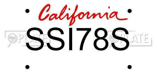 SSI78S California License Plate