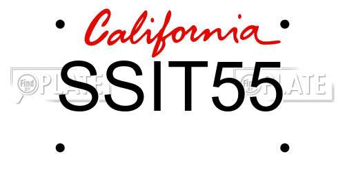 SSIT55 California License Plate