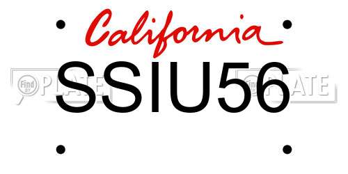 SSIU56 California License Plate