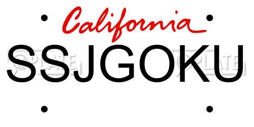 SSJGOKU California License Plate
