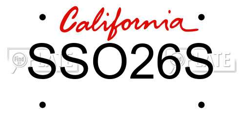 SSO26S California License Plate