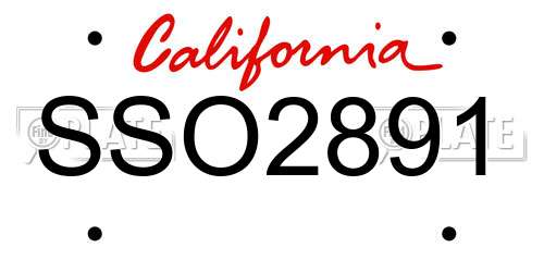 SSO2891 California License Plate