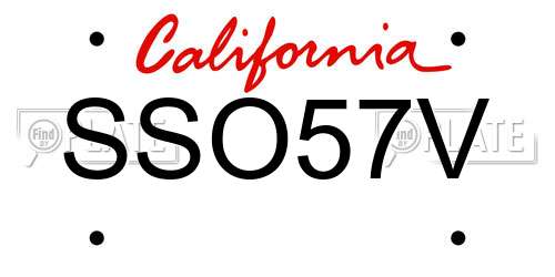 SSO57V California License Plate