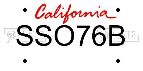 SSO76B California License Plate