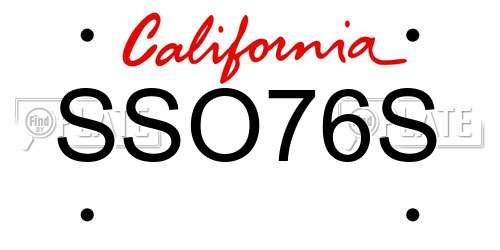 SSO76S California License Plate