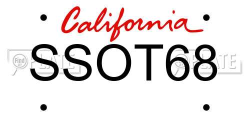 SSOT68 California License Plate