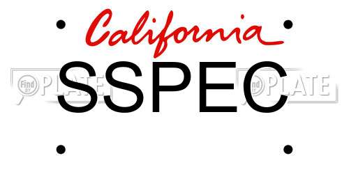 SSPEC California License Plate