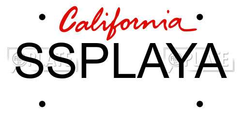 SSPLAYA California License Plate