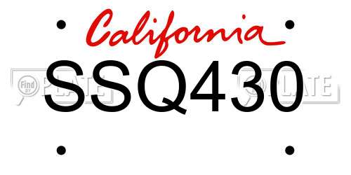 SSQ430 California License Plate