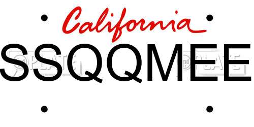 SSQQMEE California License Plate