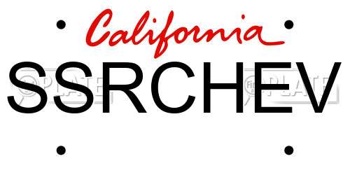 SSRCHEV California License Plate