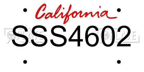 SSS4602 California License Plate